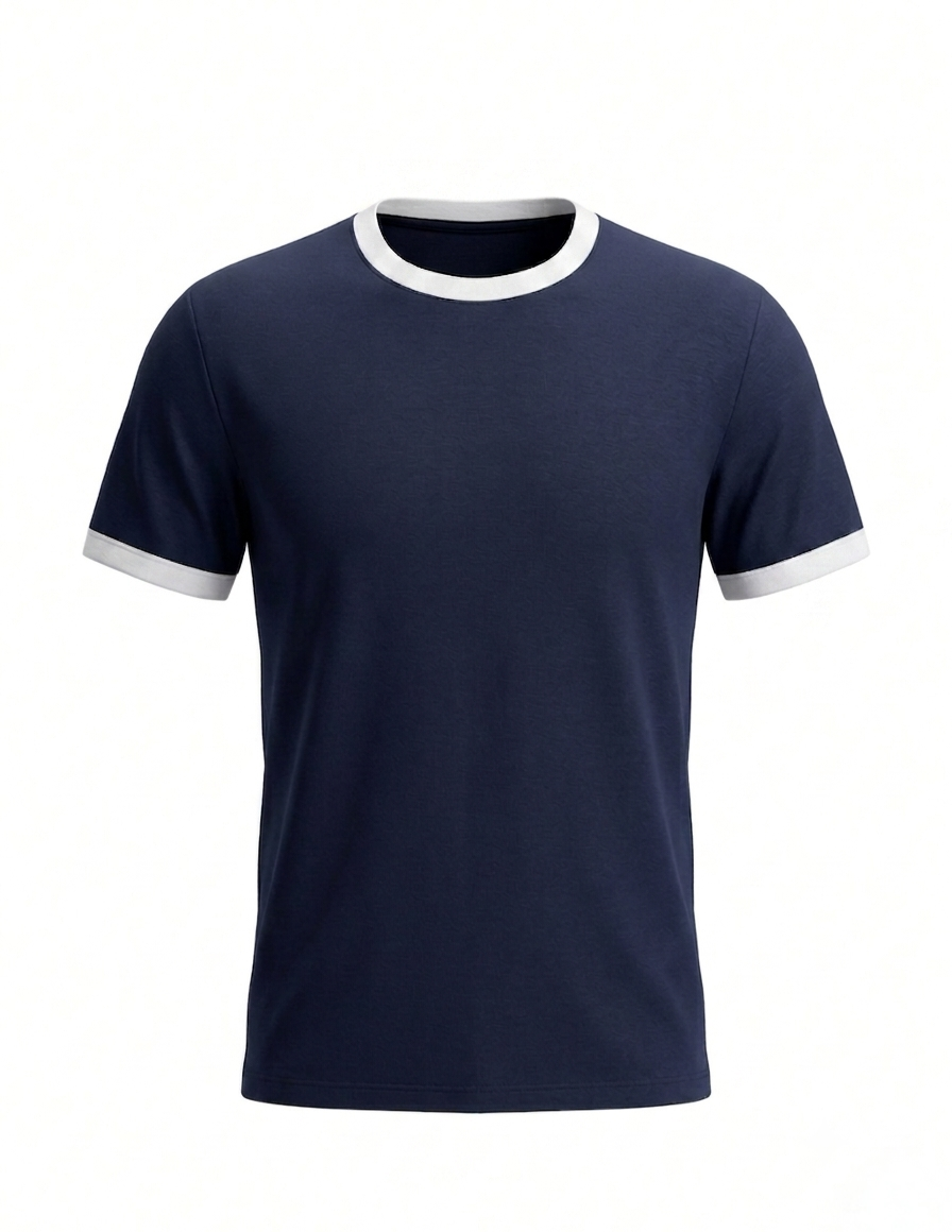 Ringer T-shirt - Navy Blue