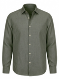 Men's Basic Linen Shirt - Olive