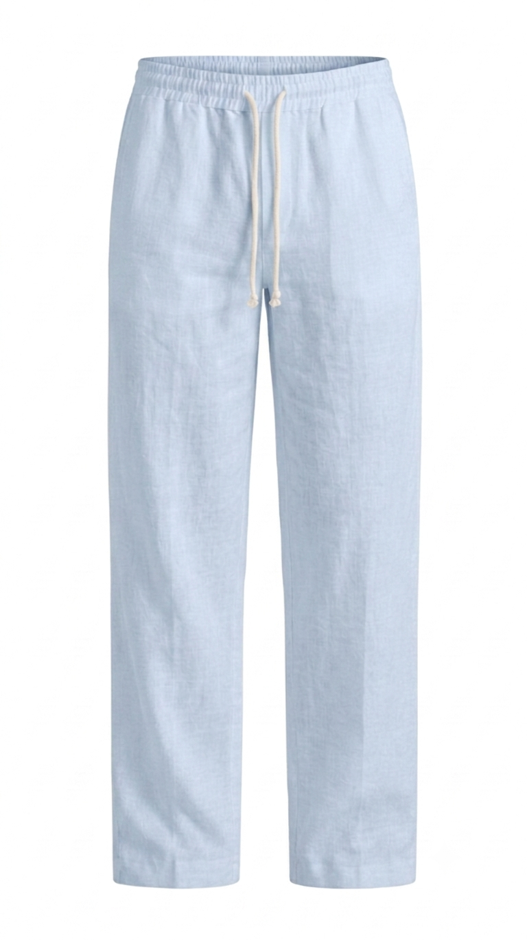 Men's Linen Pants - Baby Blue