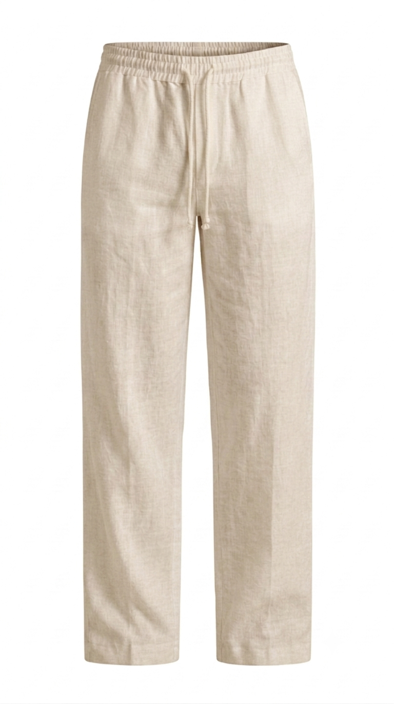 Men's Linen Pants - Beige
