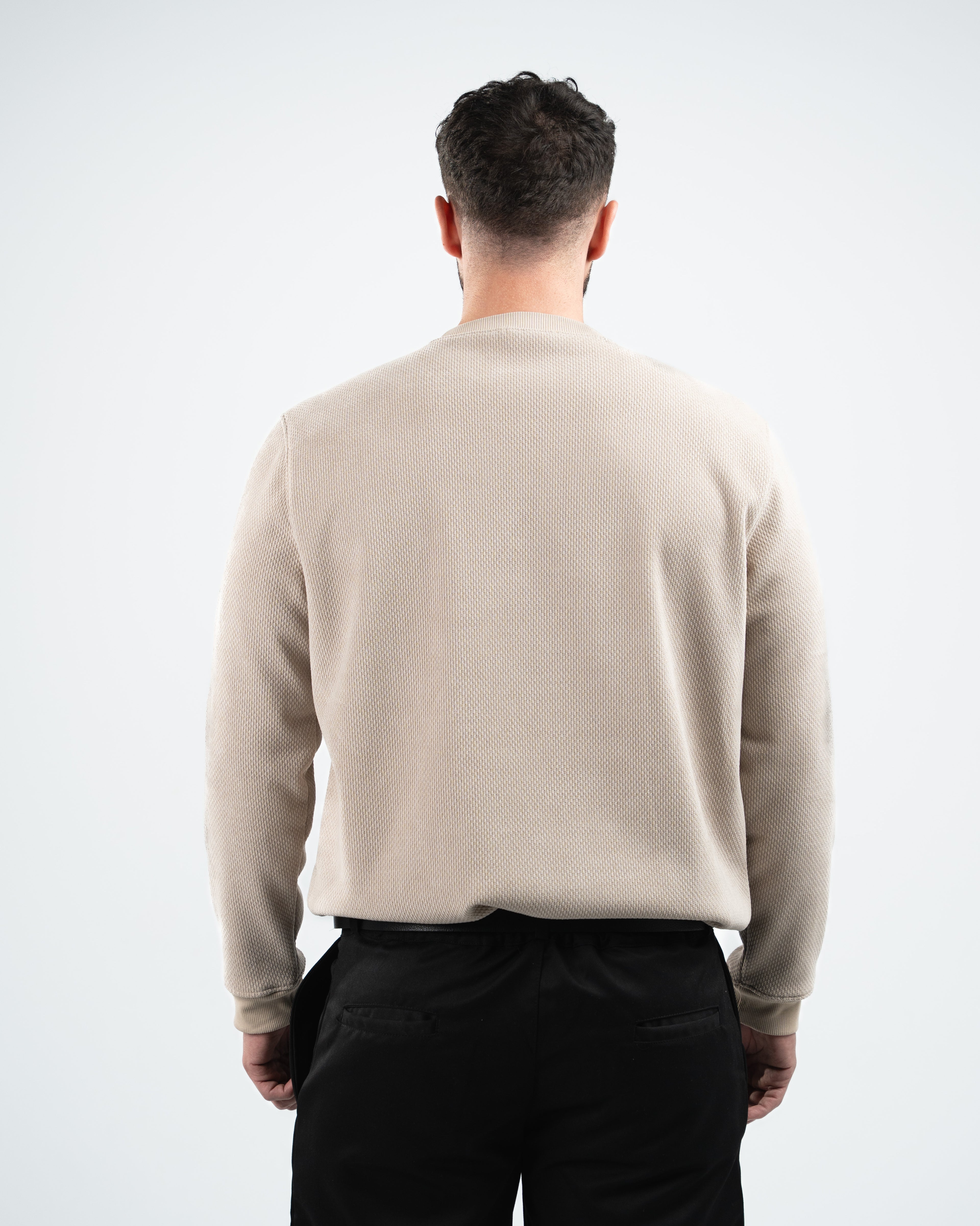 Beige Round Neck Pullover