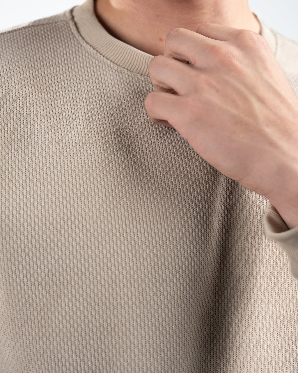 Beige Round Neck Pullover