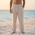 Men's Linen Pants - Beige