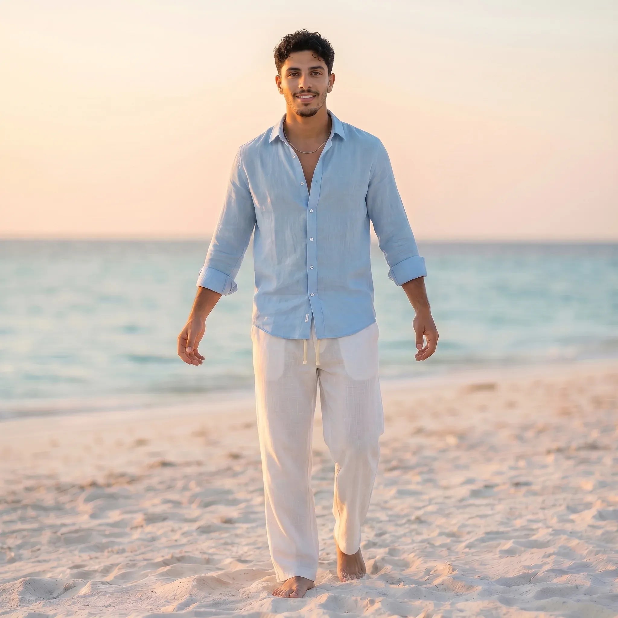 Men's Linen Pants - White