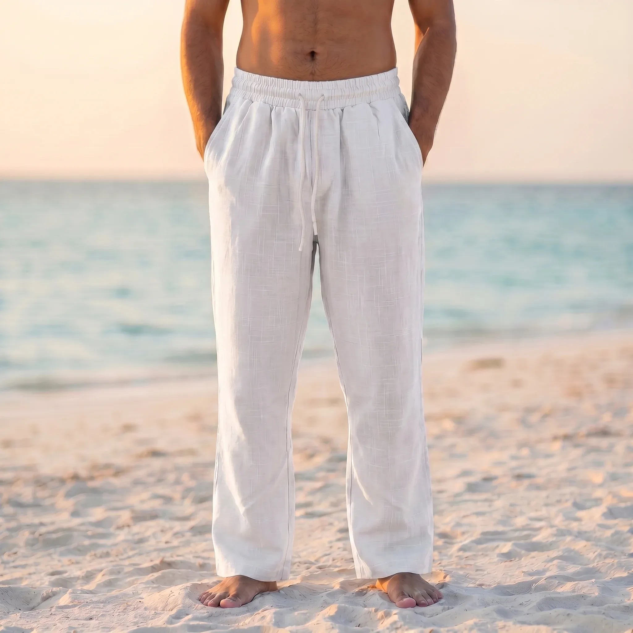 Men's Linen Pants - White