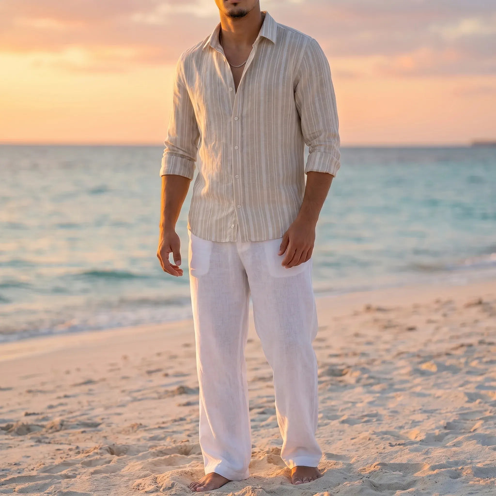 Men's Linen Pants - White