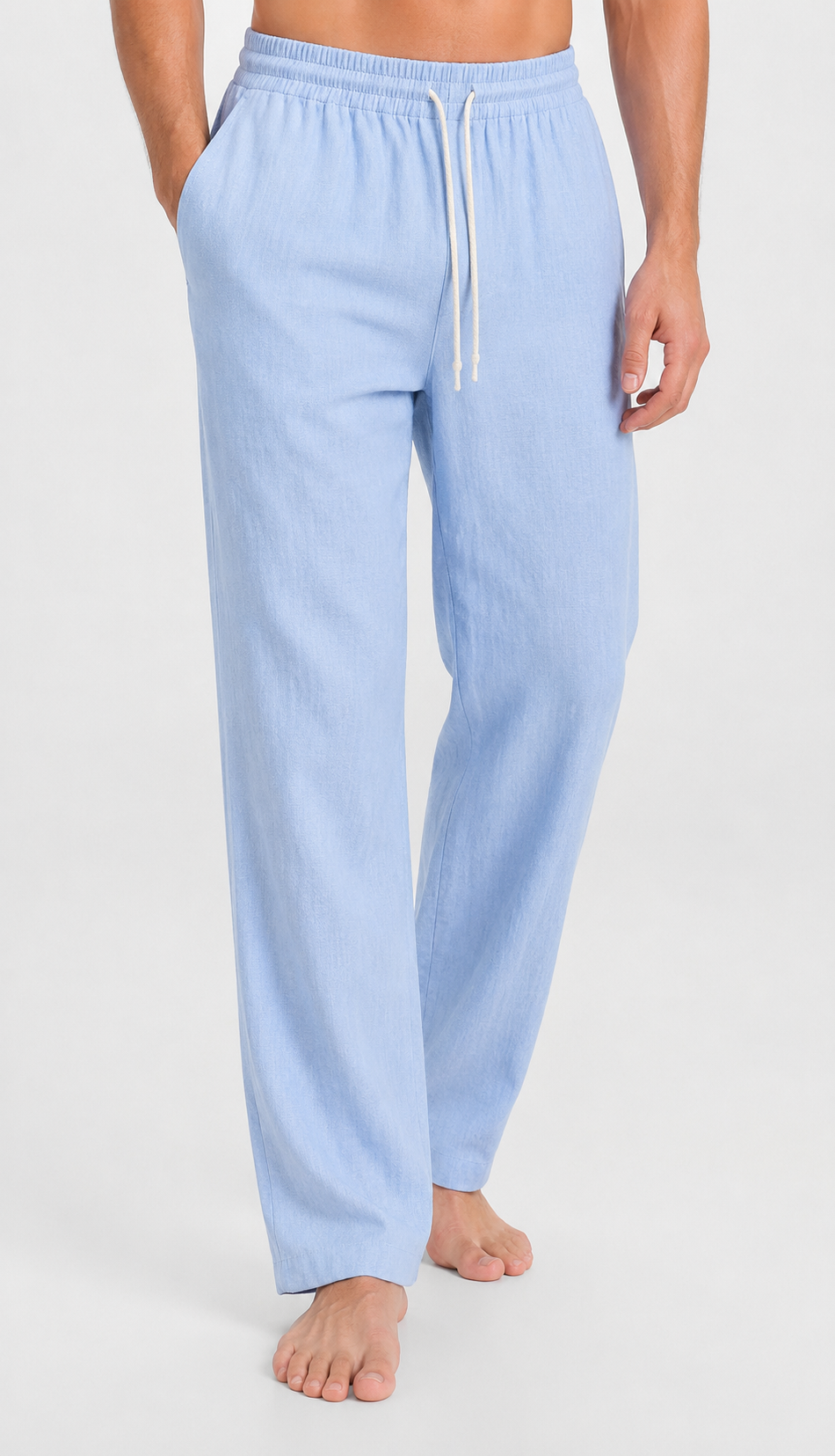 Men's Linen Pants - Baby Blue