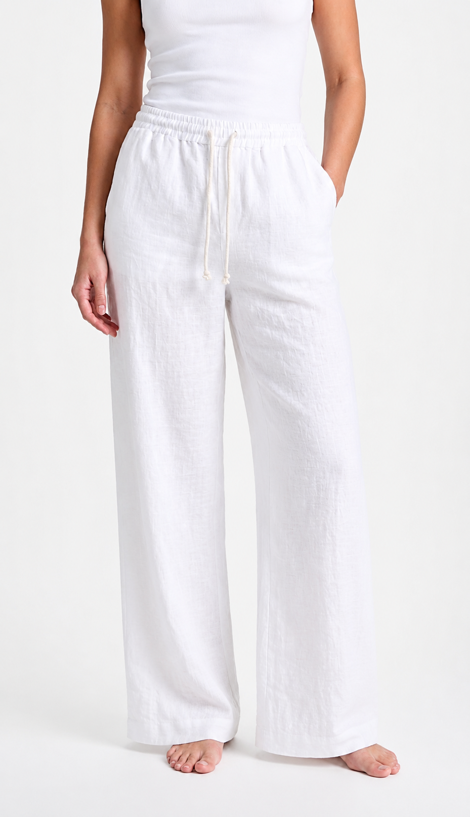 Women's Linen Pants - White