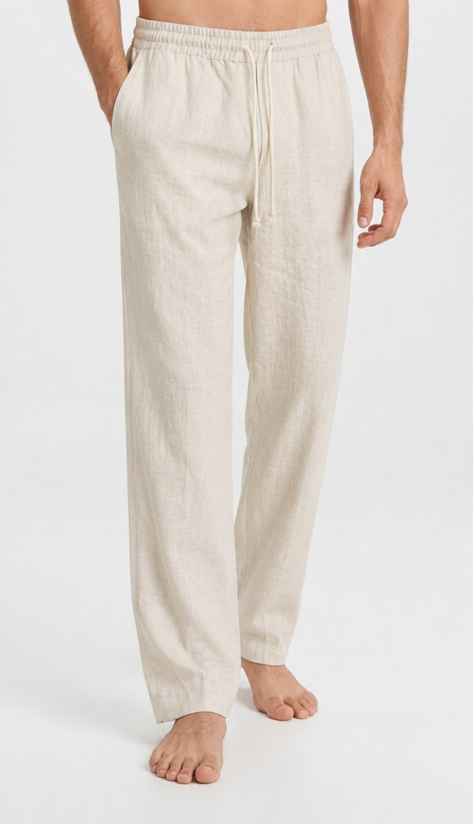 Men's Linen Pants - Beige